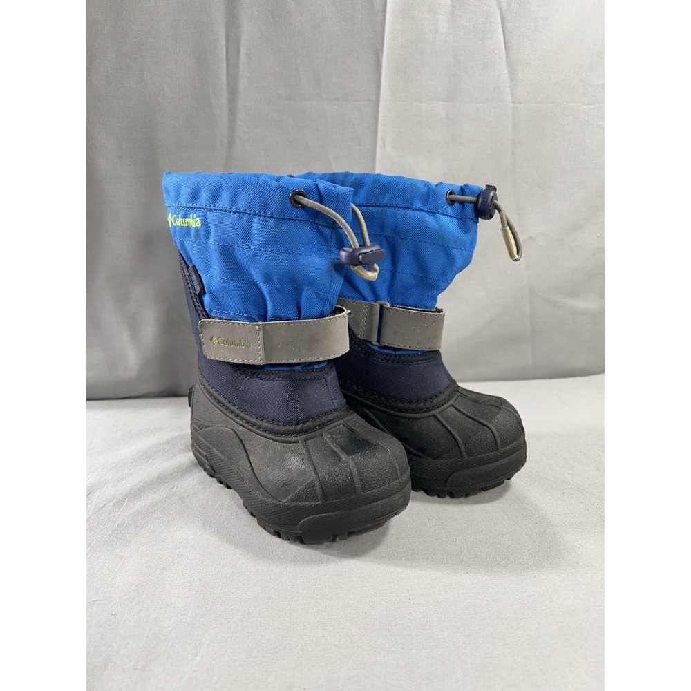 Columbia Powderbug Kids 8 Snow Boot Blue and‎ Black Winter Outdoors